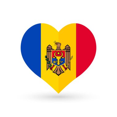 Kalp sembolü, Moldova Bayrağı, vektör illüstrasyonu