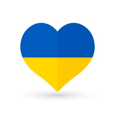 Kalp sembolü, Ukrayna bayrağı, vektör illüstrasyonu