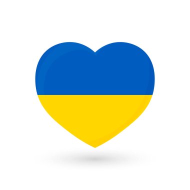 Kalp sembolü, Ukrayna bayrağı, vektör illüstrasyonu