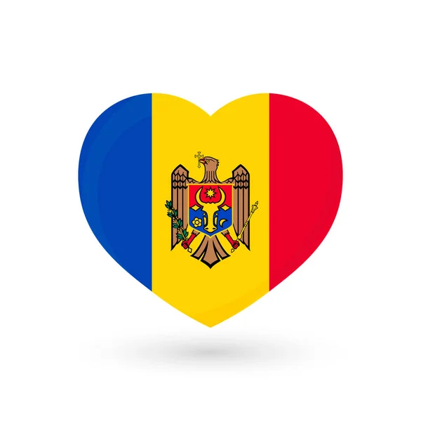 ハートシンボル モルドバの旗 ベクトルイラスト — ストックベクタ