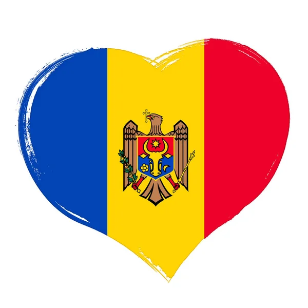 Символ Сердца Флаг Молдовы Векторная Иллюстрация — стоковый вектор