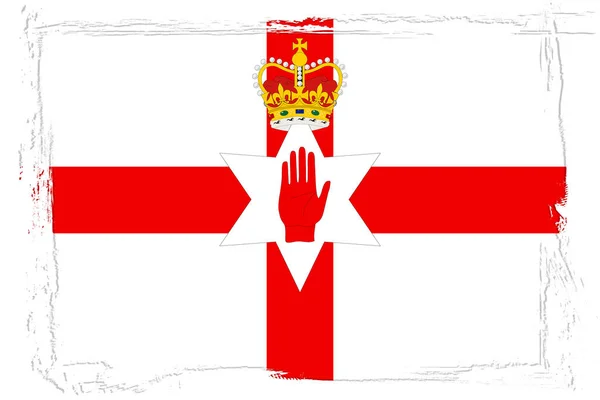 Nordirland Flagge Banner Mit Grunge Pinsel — Stockvektor