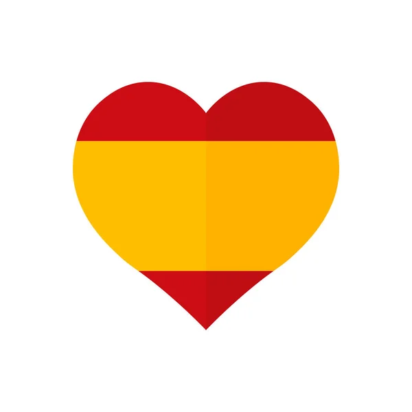 Hjärtsymbol Spaniens Flagga — Stock vektor
