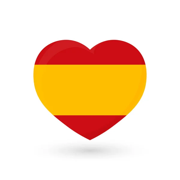 Hjärtsymbol Spaniens Flagga — Stock vektor