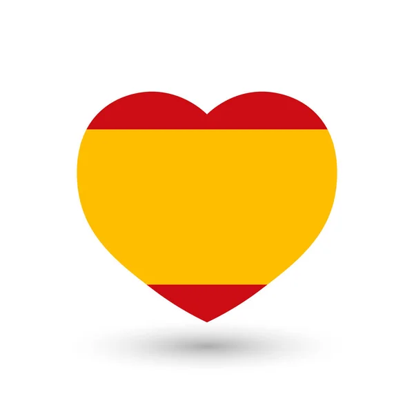 Symbol Srdce Vlajka Španělska — Stockový vektor