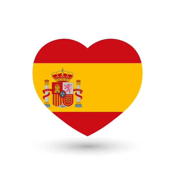 Símbolo Del Corazón Bandera España — Vector de stock