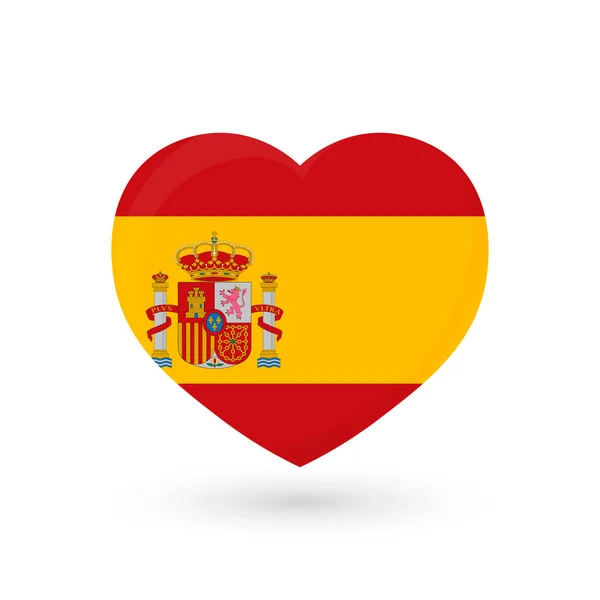 Symbole Coeur Drapeau Espagne — Image vectorielle