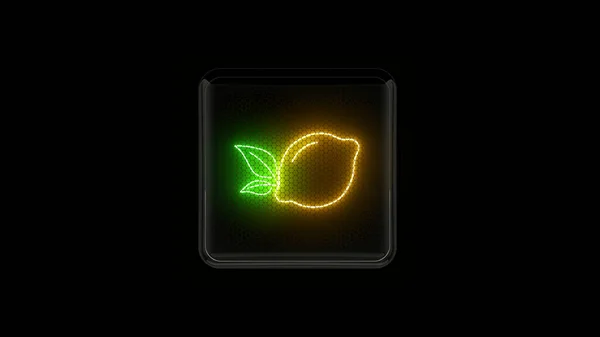 Citron Citronsymbol Nixie Rörindikator Gasurladdningsindikatorer Och Gaslampor Återgivning — Stockfoto