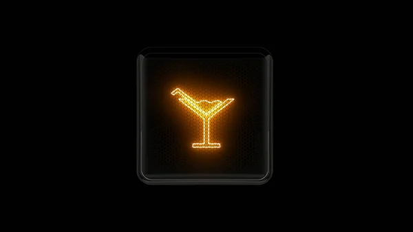 Een Cocktail Cocktailsymbool Nixie Buis Indicator Gasontladingsindicatoren Lampen Een Weergave — Stockfoto