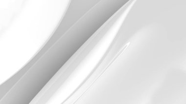 Soyut beyaz arkaplan. Soyut beyaz yapraklar. Üç boyutlu. 3B görüntüleme