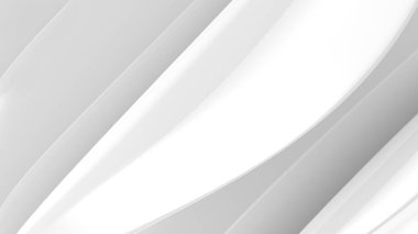 Soyut beyaz arkaplan. Soyut beyaz yapraklar. Üç boyutlu. 3B görüntüleme