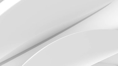 Soyut beyaz arkaplan. Soyut beyaz yapraklar. Üç boyutlu. 3B görüntüleme