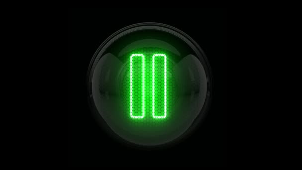 Fermati Pausa Rivela Pulsante Pausa Pausa Icona Indicatore Nixie Tubo — Video stock di © Vachom #549787846