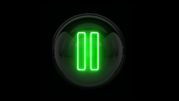 Pause Pause Reveal Pause Button Pause Icon Nixie Tube Indicator — Stock Video