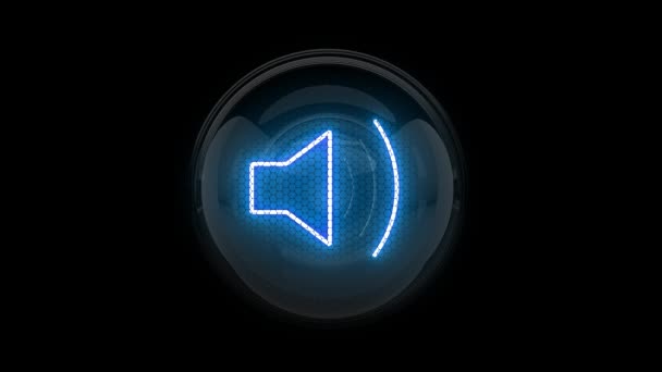 Speaker Speaker Button Animated Button Reveal Speaker Symbol Nixie Tube — Stock Video