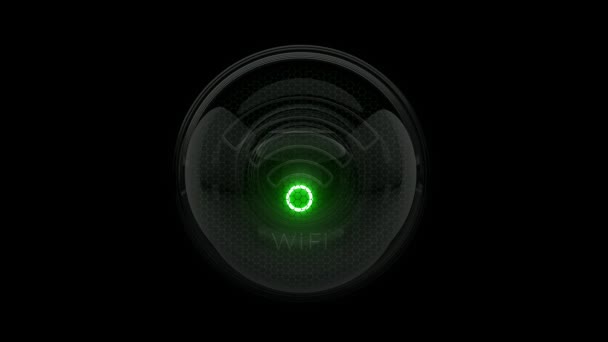 Wifi Символ Wifi Кнопка Икона Wifi Зеленый Индикатор Трубки Никси — стоковое видео
