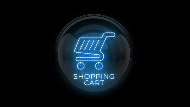 Alışveriş Arabası Döngü Animasyonu Alışveriş Arabası Sembolü Gaz Boşaltım Göstergeleri — Stok video