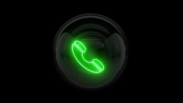 在发抖的电话摇动手机 环路动画 气体排放指示灯 3D渲染 — 图库视频影像