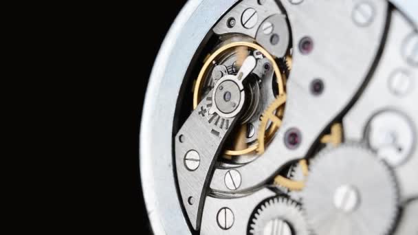 Clockwork Clock Macro Shot Clock Mechanism Gears Artistic Blur — 图库视频影像