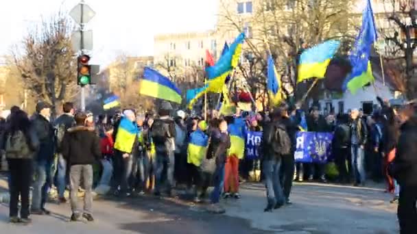 Protestos na Ucrânia, Revolução Ucrânia, Euro Maidan - arquivo de vídeo — Vídeo de Stock