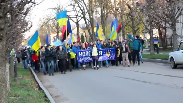 Protesty v Ukrajině, revoluci Ukrajinou, euro majdan - video soubor — Stock video
