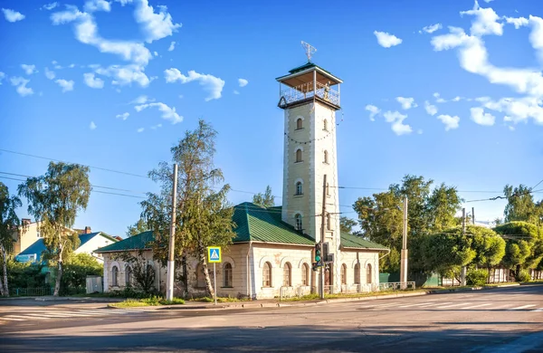 Požární Věž Vologdě Slunném Letním — Stock fotografie