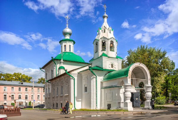 Church of the Intercession on Torgu in Vologda on a summer sunny da