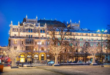 Hotel Metropol in Moscow in the light of night light