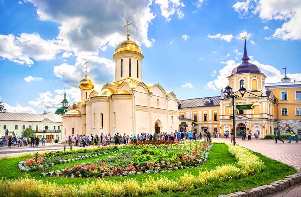 Catedral Trindade Trindade Sérgio Lavra Sergiev Posad Dia Verão — Fotografia de Stock