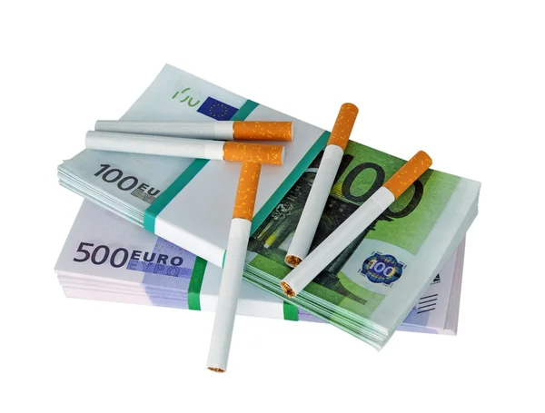 Sigarette e denaro — Foto Stock