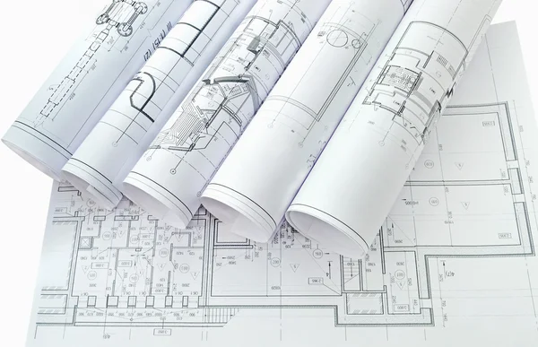 Чертежи проекта — стоковое фото