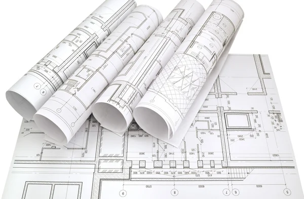 Чертежи проекта — стоковое фото