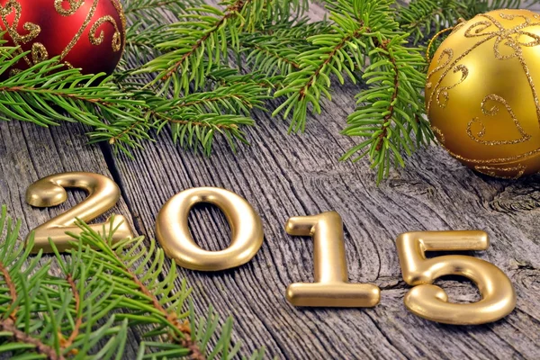 Nieuwjaar achtergrond met decoraties — Stockfoto