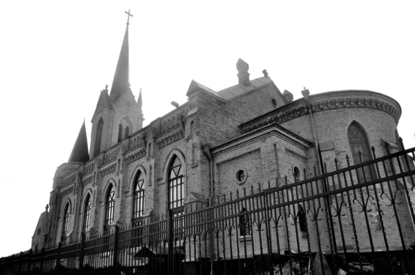 Monochrome old church — стоковое фото