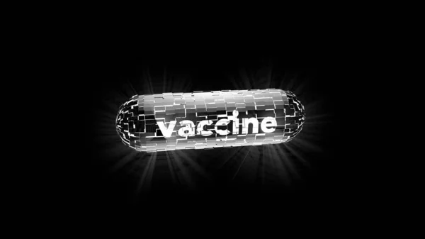 Illustration Capsule Vaccine Dark Background Which Rays Light Penetrate — Stock Photo, Image