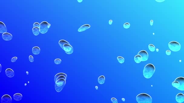 Vzduchové Bubliny Náhodně Zvedají Vodě Modrá Voda Pozadí Digitálně Generované — Stock video