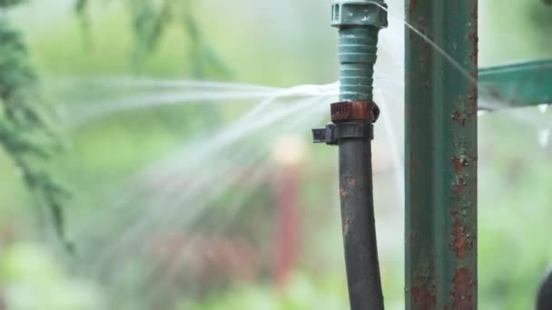 Acqua Alta Pressione Fuoriesce Tubo Rotto Tubo Dell Acqua Esploso — Video Stock