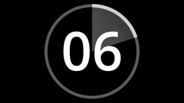 Siyah arka planda 30 saniyelik animasyon. Böyle bir geri sayımın gerekli olduğu çeşitli projelere eklenmek için boşluk.