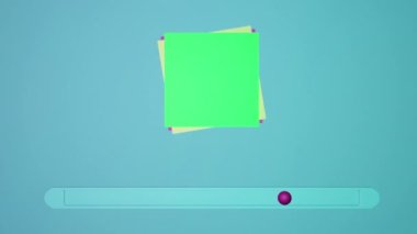 Grafik değiştirme animasyonu. Ortasında yeşil arkaplan olan kare, zıplarken farklı taraflarda hareket eden yuvarlak toplu doğrusal anahtardır..