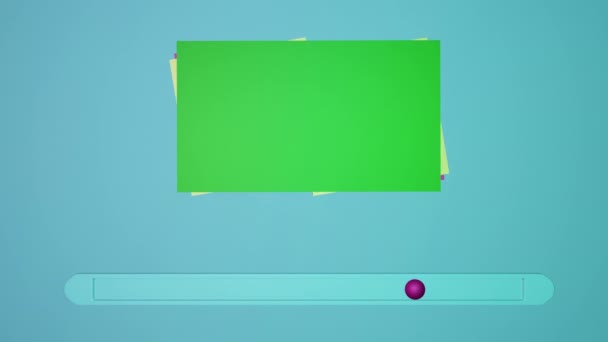 Grafische Schaltanimation Ein Rechteck Mit Grünem Hintergrund Der Mitte Unten — Stockvideo