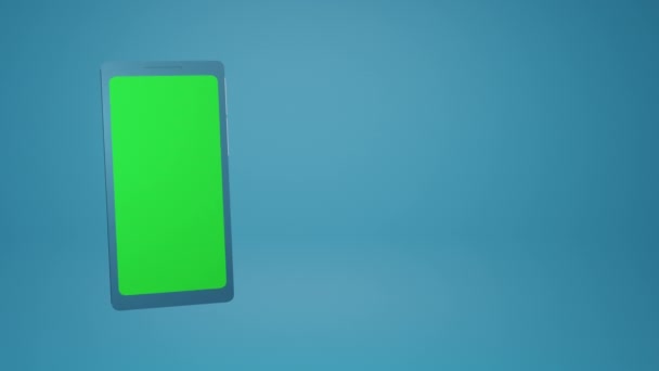 Gráficos Animados Smartphone Con Pantalla Verde Para Inserción Bloques Mensajes — Vídeos de Stock