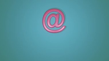 3D rendering, animation. Email icon that appears at top. There is empty space on both sides to insert your email address. Then, after few seconds, icon falls down.