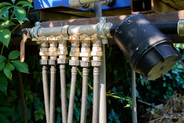 Taps Water Distribution Filter Drip Irrigation System — Foto Stock
