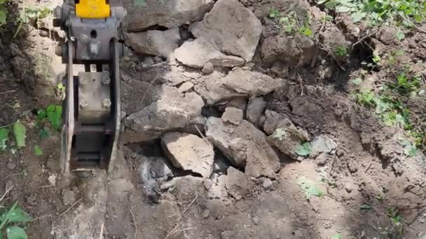 Destruction Solid Soil Rock Pneumatic Jackhammer — Wideo stockowe