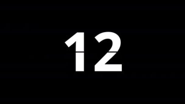 Flip-up 15 second chronometer. White numbers on black background. Countdown.