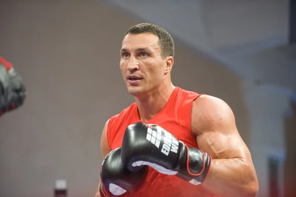 boksör vitali klitschko povetkin, Moskova ile mücadele öncesi eğitim oturumu aç