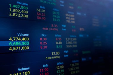 Dizüstü bilgisayardaki borsa verileri. Finans ve Ekonomi kavramı