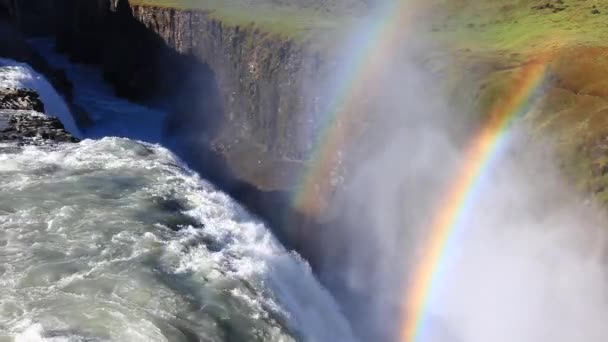 Cascade de Gullfoss, Islande . Vidéo De Stock