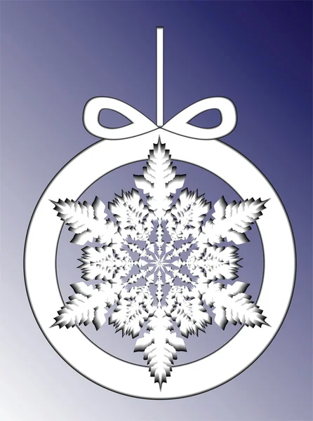 Boże Narodzenie tło śnieżynka w koło-Choinka ozdoba ilustracji wektorowych — Wektor stockowy