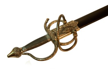 Sword's hilt isolated on white clipart